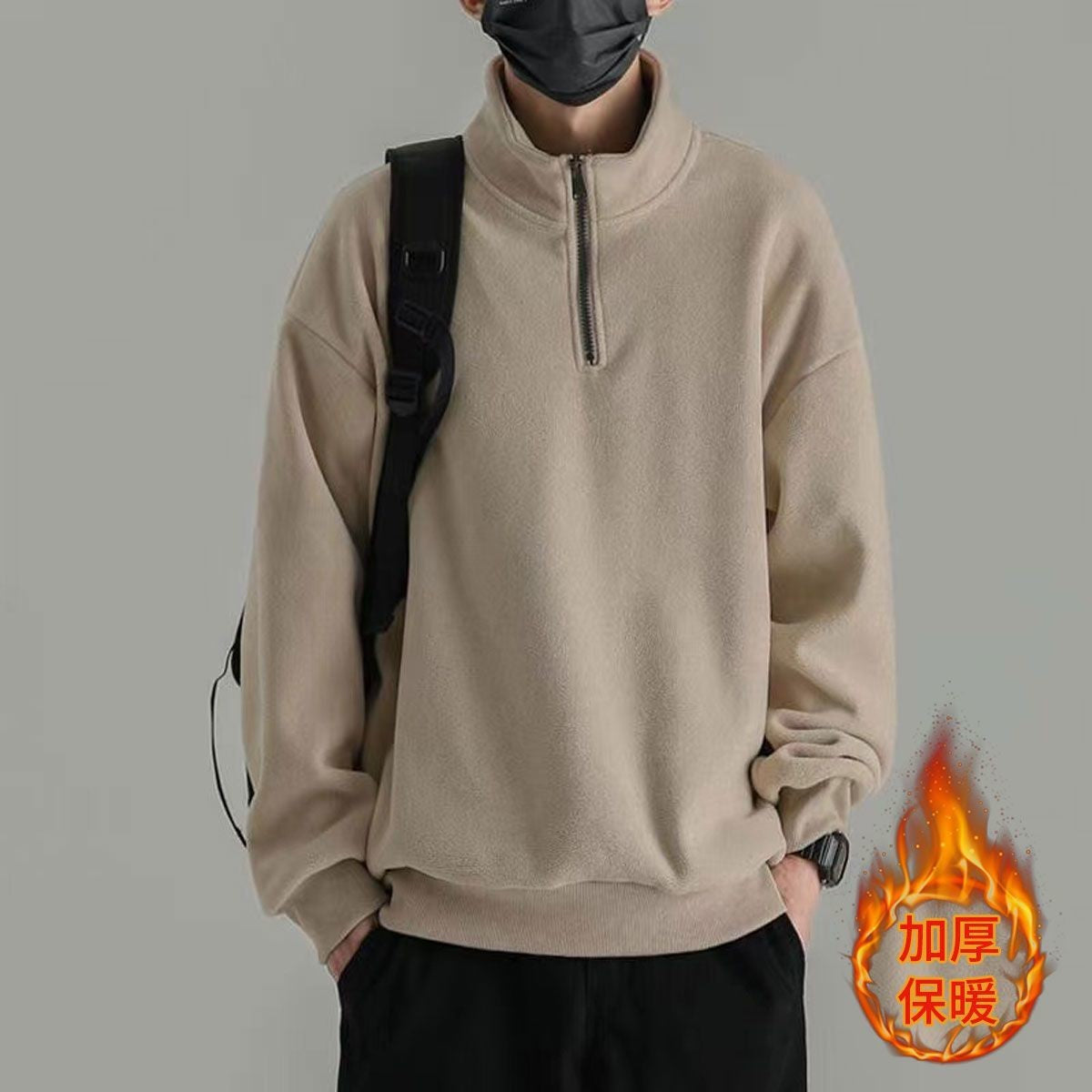 Men's Simplicity Plus Size Solid Casual Hoodies Sweatshirts Autumn Winter New Long Sleeve Korean Tops Casual Fashion Men Clothes