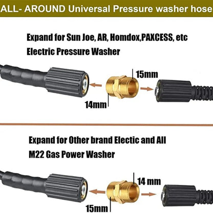 Mangueira Extensora de Água para Lavadora de Alta Pressão, de Comprimento Personalizável, M22-PIN14mm 15mm para Pistola de Lavagem de Carros de Alta Pressão
