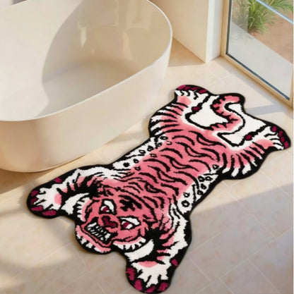 Tiger Pattern Bedroom Decor Plush Carpet Irregular Shape Carpets for Living Room Thick Study Irregular Floor Mat Fluffy Soft Rug