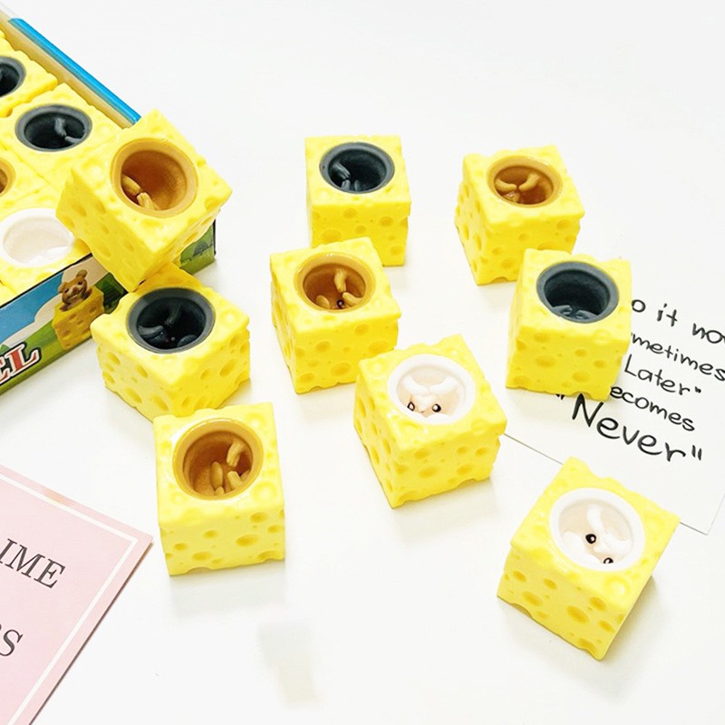 5/10/20/30PCS Cheese Mouse Rabbit Pinch Music Stress Relieving Squirrel Cup Toy Trick Stress Relieving Toy Party Favors