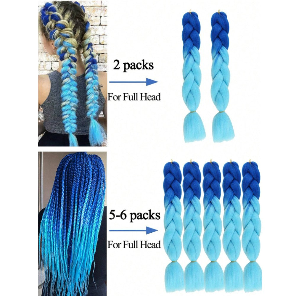 Cabelo de Trança Longo Roxo 24 Polegadas Pré-esticado Sintético para Tranças Extensões de Cabelo Roxo para Halloween Cosplay