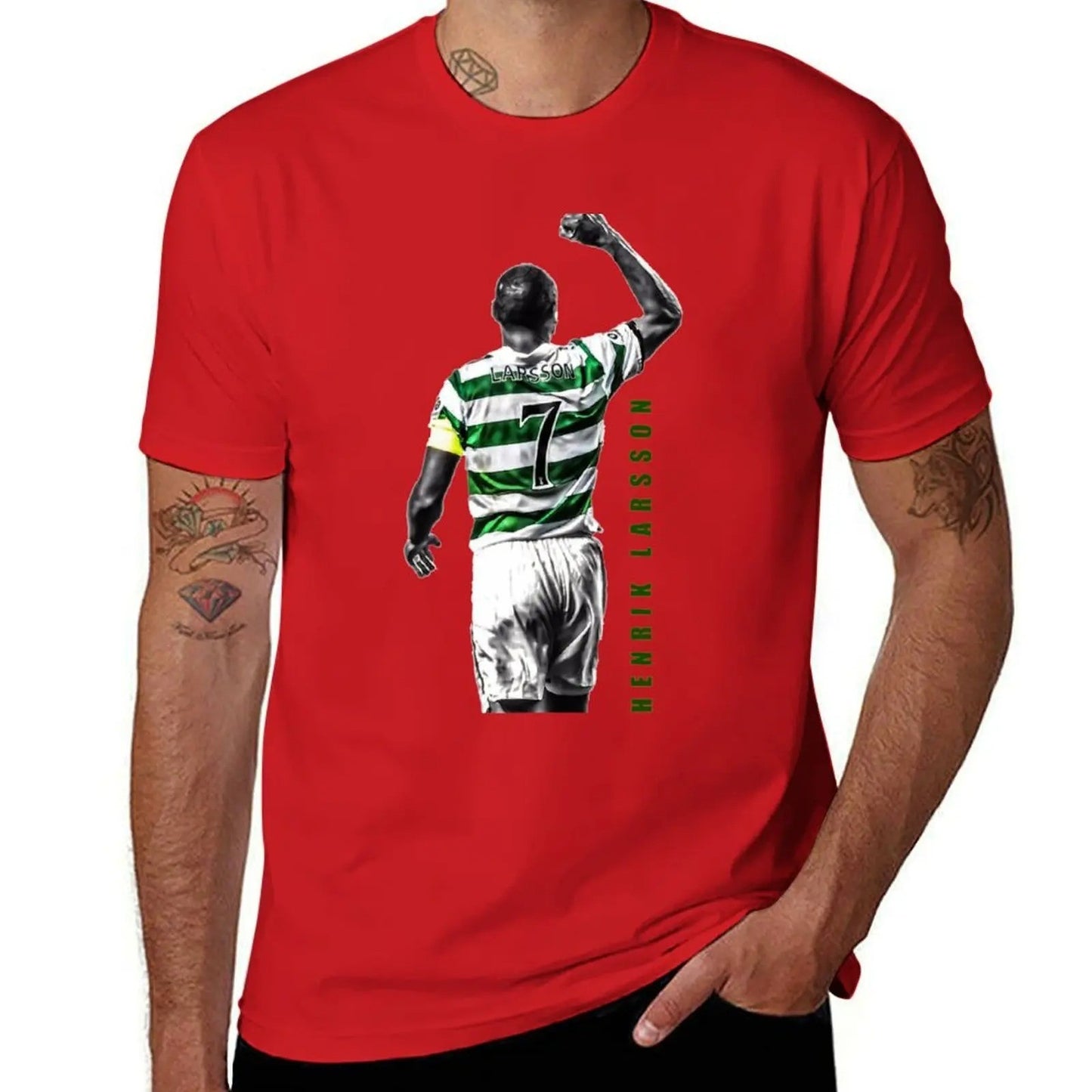 2024 FASHION Henrik Larsson Celtic Football Club Legend Artwork T-Shirt Boys Animal Print for A Boy Plain Sweat Shirts Men