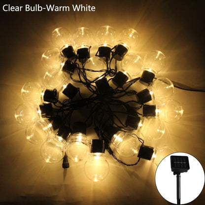5/7/12M Led Globe Solar Fairy String Lights Christmas Garland Street Wedding Bulb Lamps Outdoor for Party Holiday Garden Patio
