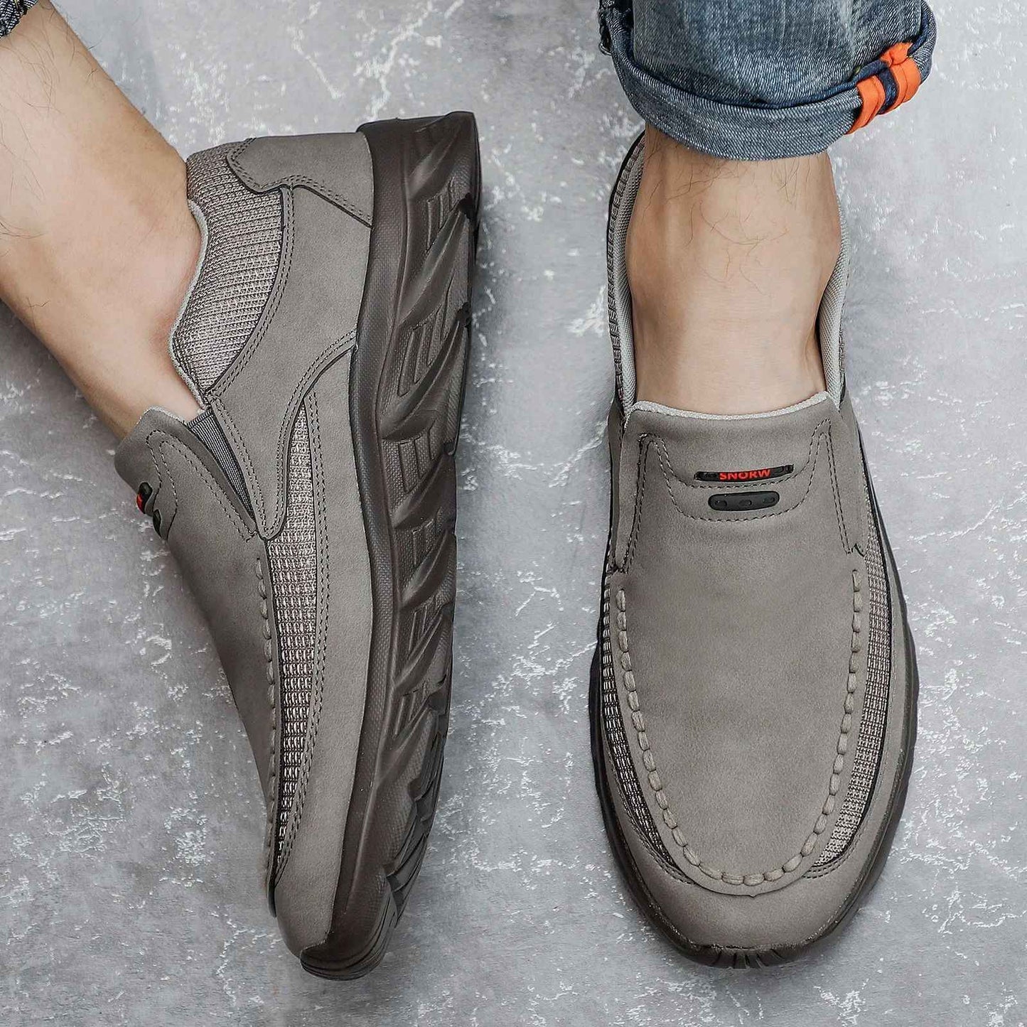 Men Leather Casual Shoes Breathable Loafers Men Sneakers 2024 New Male Comfortable Leather Flat Footwear Sneakers Men Shoes