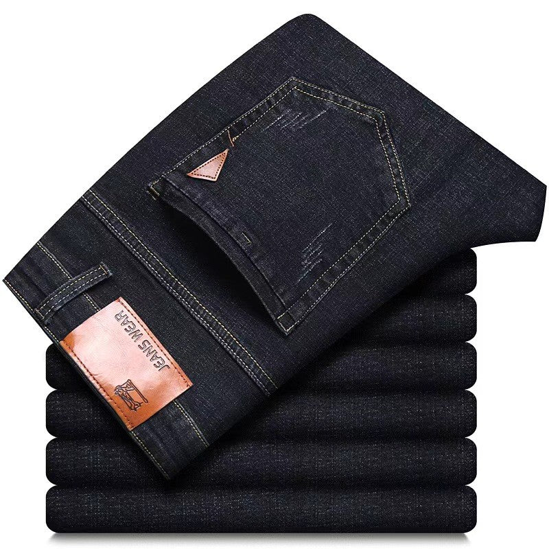Novas calças jeans clássicas masculinas primavera e outono, de alta qualidade, duráveis, soltas, de corte reto, casuais, versáteis, estilo cowboy