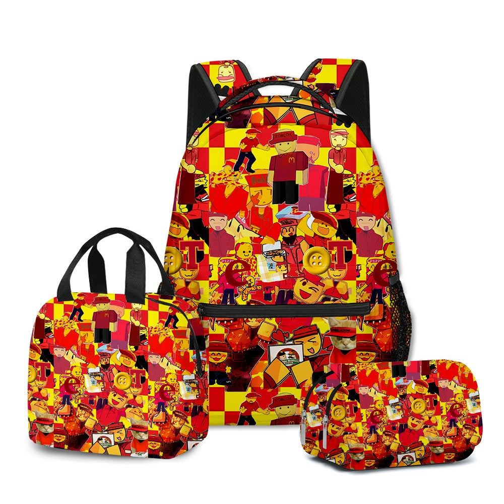 Desenho Animado Popular Engraçado Gubby Pelúcia Impressão 3D 3 Peças/Conjunto Bolsas Escolares para Estudantes Mochila para Laptop Lancheira Portátil Estojo de Lápis