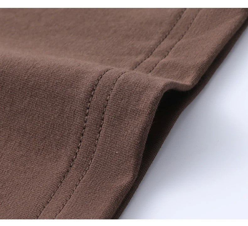 100% Pure Cotton Summer High-end Brand Men's Short Sleeve Round Neck Fashionable Style Half Sleeved Top Breathable T-shirt