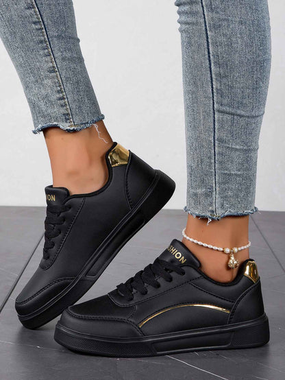 Baasploa Tênis Casual Feminino de Couro com Plataforma para Mulheres Clássicos Confortáveis Sapatos de Skate Antiderrapantes