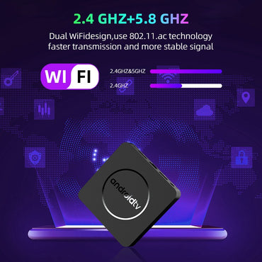 Q10 Android14 8K HDR10+ Smart TV Box Allwinner H313 128G Dual Wifi BT5.0 Set Top Box Media Player with Google Voice Assistant