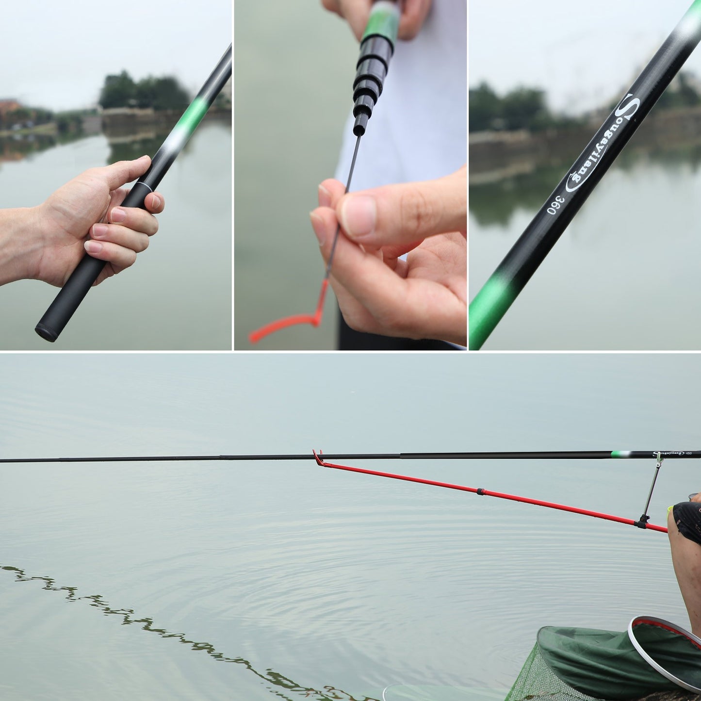 Cana de Pesca de Carpa Sougayilang 2.7/3.6/4.5/5.4M Portátil Ultraleve Telescópica Vara de Pesca Arrasto Máx. 5Kg Ferramentas de Pesca