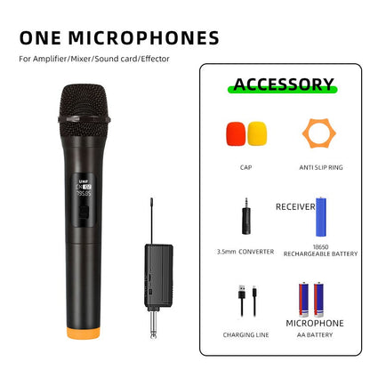 Microfone Sem Fio Xiaomi 2.4G UHF Frequência Fixa 2 Canais Microfone de Mão Para Festa Ao Vivo Karaokê Reunião Profissional