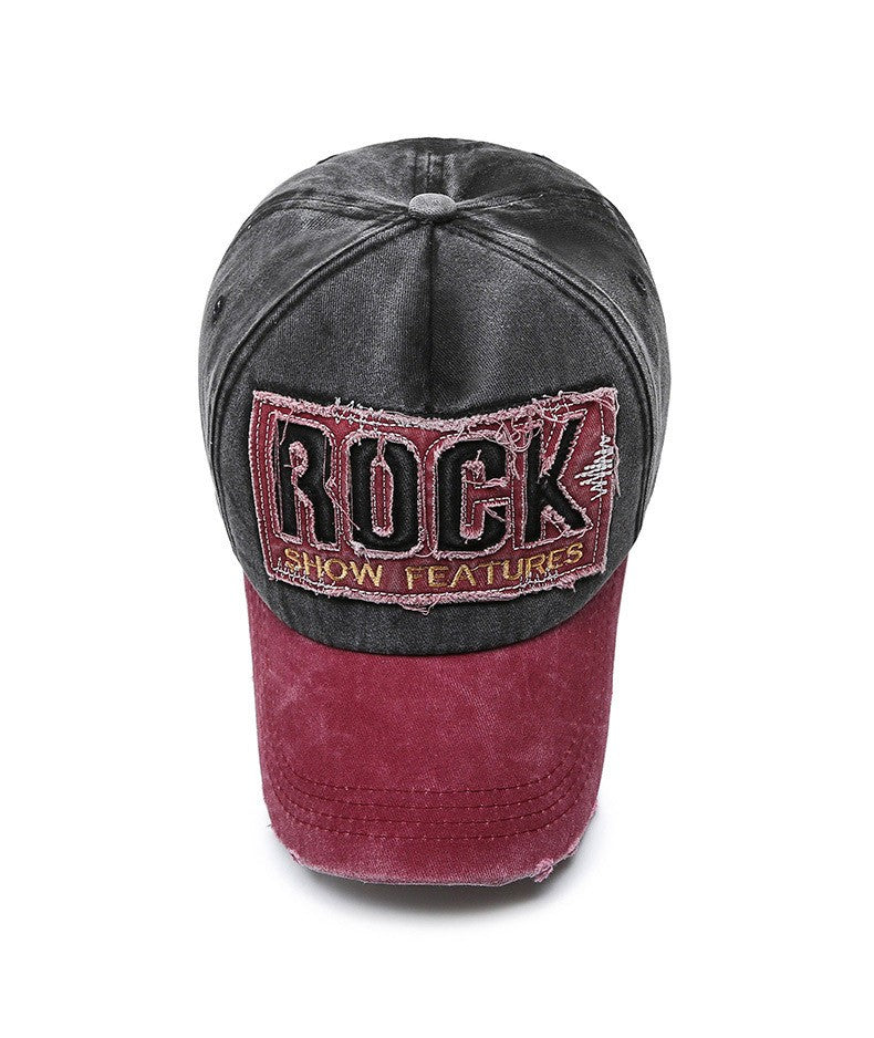 Korean version washed letters spring and autumn men's and women's fashion shabby denim baseball cap sunhat Official Website