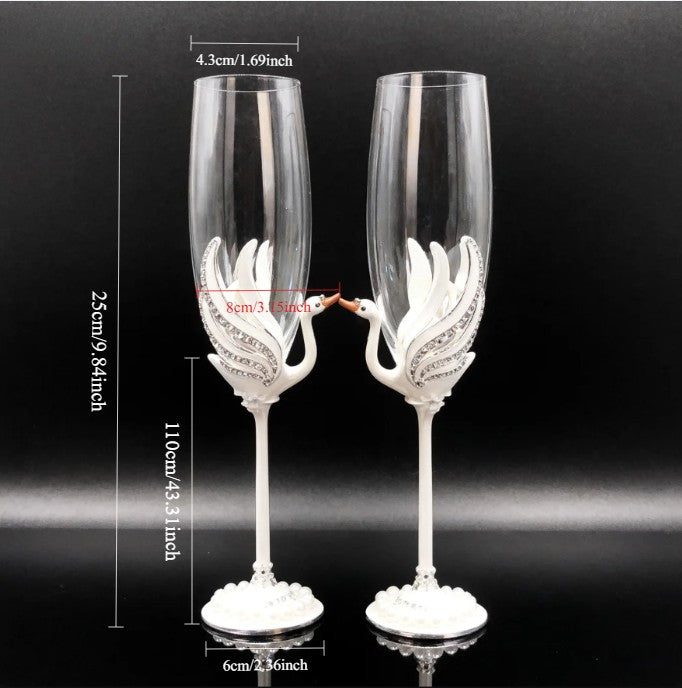 Conjunto 2 Peças Taças de Cristal Luxo Vinho Tinto Copos Altos para Festa Champanhe Flute Copos de Beber