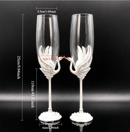 Conjunto 2 Peças Taças de Cristal Luxo Vinho Tinto Copos Altos para Festa Champanhe Flute Copos de Beber