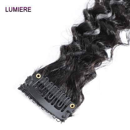 Extensões de Cabelo Humano Ondulado Profundo para Aplique Brasileiro 100% Cabelo Humano Virgem Puro 8 Peças/Conjunto Cabeça Inteira Para Mulheres 18A Trama Dupla