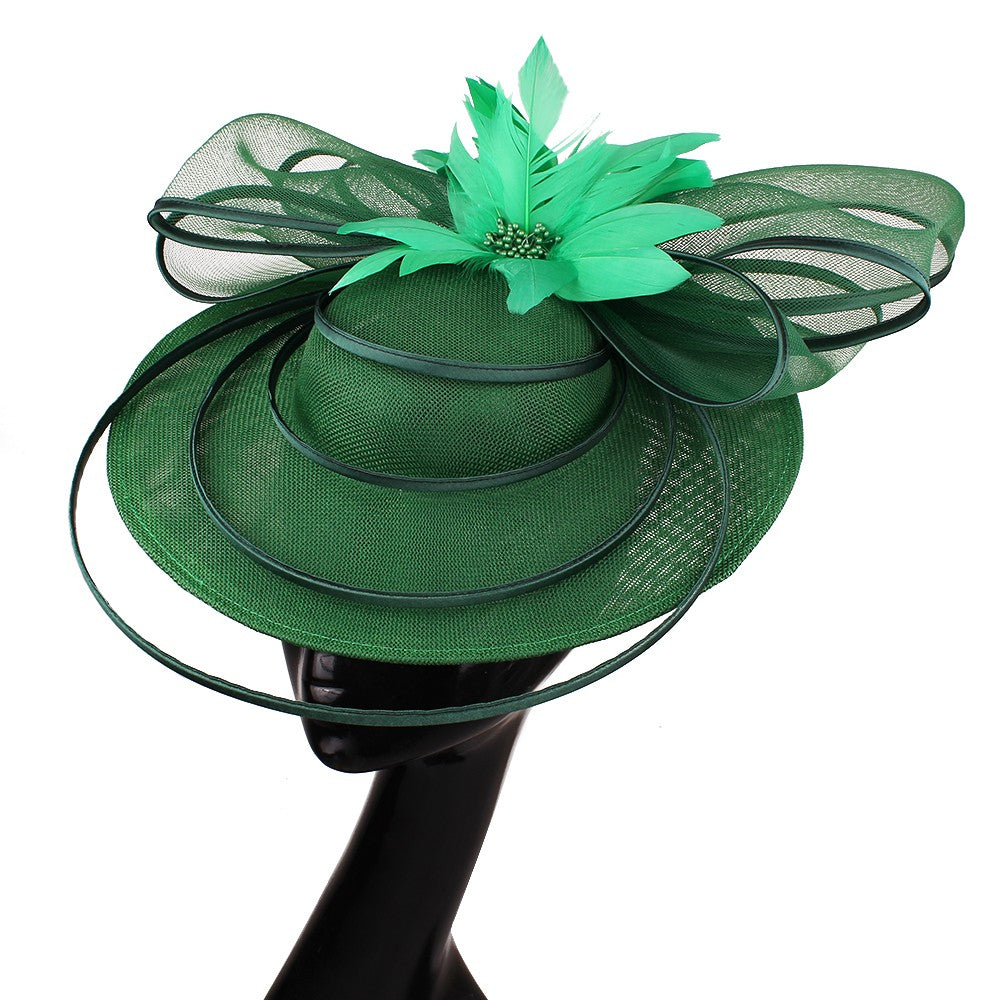 Chapéus Fascinators Femininos Multimodais com Laço de Flor Imitação Chapéu Noiva Derby Pillbox Casamento Acessórios de Cabelo