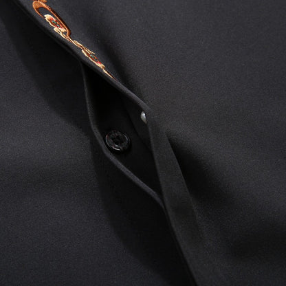 Men Shirt Denim Oversize Plus Size 6XL 7XL 8XL 10XL Oversize Fashion Casual Loose Golden Embroidery Loose Long Sleeve Soft Dress