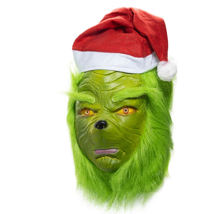 Christmas Masks Geek Stole Christmas Cosplay Mascarillas Latex Face Masques With Hats Halloween Carnival Party Props