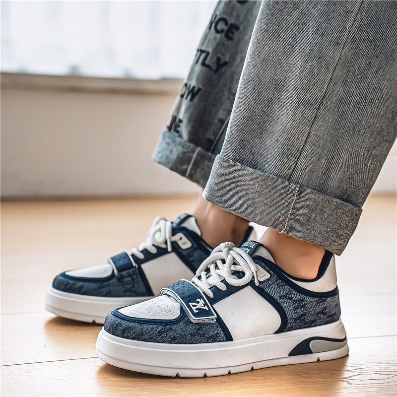 Tênis Masculino Azul da Moda 2025 Calçados Streetwear Hip Hop Tênis Casual Primavera Skate Tênis de Grife de Luxo Masculino