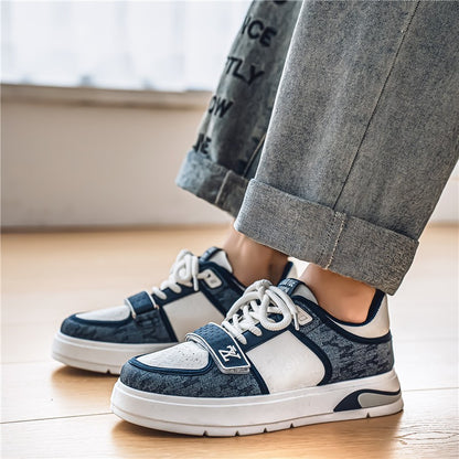 Tênis Masculino Azul da Moda 2025 Calçados Streetwear Hip Hop Tênis Casual Primavera Skate Tênis de Grife de Luxo Masculino