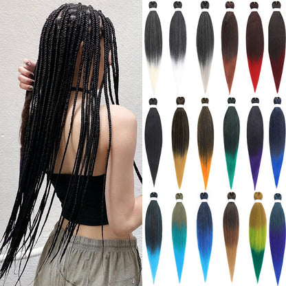 Cabelo Sintético Trançado Pré-esticado Profissional Sem Coceira Fibra Que Sela Em Água Quente 30'' Ombre Textura Yaki Extensões de Cabelo para Trança