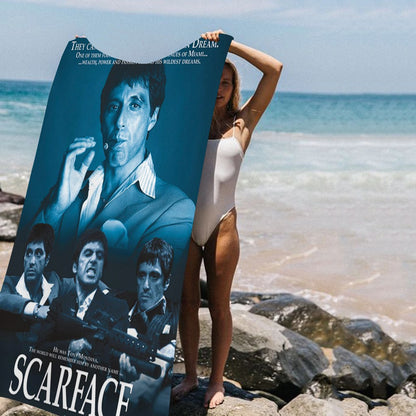 Classic Movie Scarface Bath Towel Microfiber Soft Water Absorbing Breathable For Girl Kids Decorative Cartoon Beach Towel