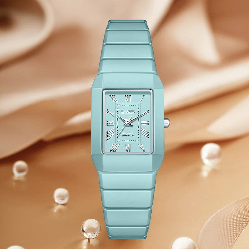 New Fashion LIGE Elegant Quartz Woman Watch Top Brand Luxury Ceramic Strap Waterproof Simple Dial Watches for Women Ladies Gifts
