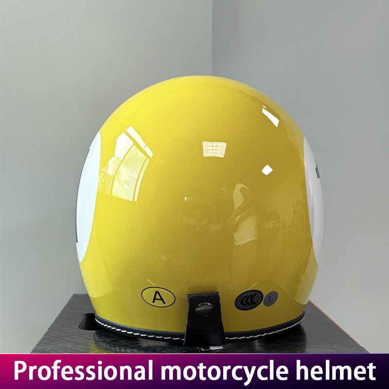 Retro Small Dock Helmet Electric Vehicle Cap Ladies Motorcycle Three-Quarter Helmet Vintage Headgear for Women