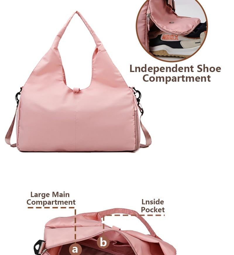 2025 New Women's Waterproof Yoga Mat Bag Fitness Pilates Portable Shoulder Bag with Shoe Compartment Dry and Wet Storage Bag