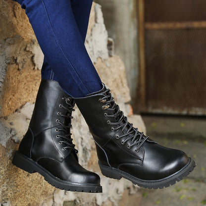Botas Táticas Militares Masculinas Botas de Tornozelo de Deserto de Cano Alto Quentes e Antiderrapantes com Cadarço para Outono Inverno Masculino de Tamanho Grande