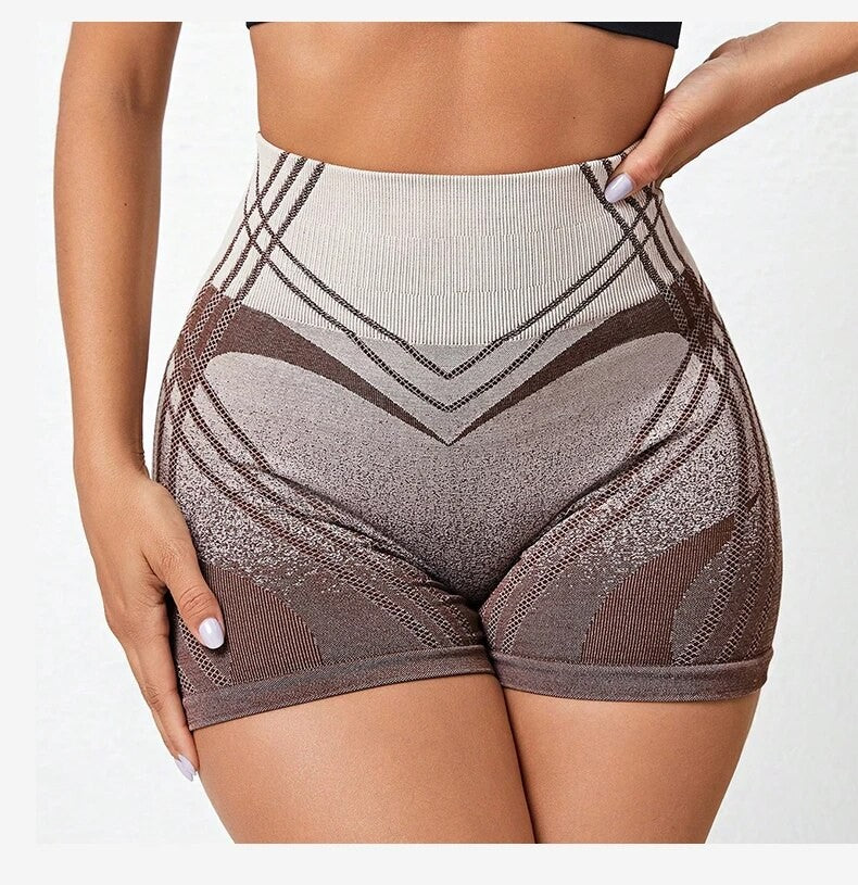 High Waist Seamless Gym Shorts for Women Mesh Breathable Compression Tummy Control Workout Athletic Exercise Seamless Shorts