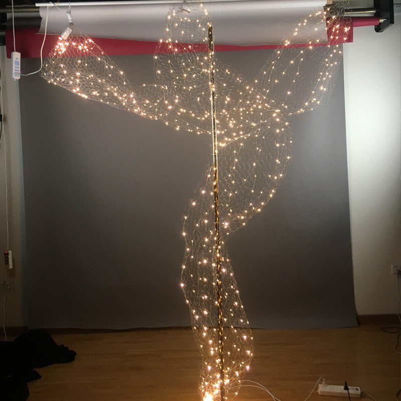 2024 Upgrade Wedding Ceiling Decor Starry Sky Wrought Iron Net With Luminous Lamp Beads Party Prop For Christmas And Birthday