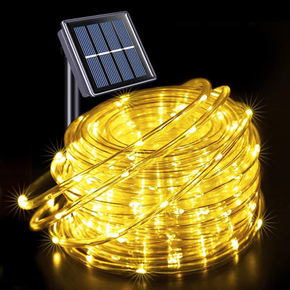 LED Solar Strip Rope Tube Fairy Light Solar Powered Garland String Light Christmas Decor for Outdoor Garden Lawn Tree Yard Fence