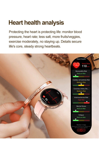 NEW Women Smartwatch 1.32inch AMOLED Screen ECG Sport Watch Blood Pressure Micro physical examination AI dial Health Smart Watch