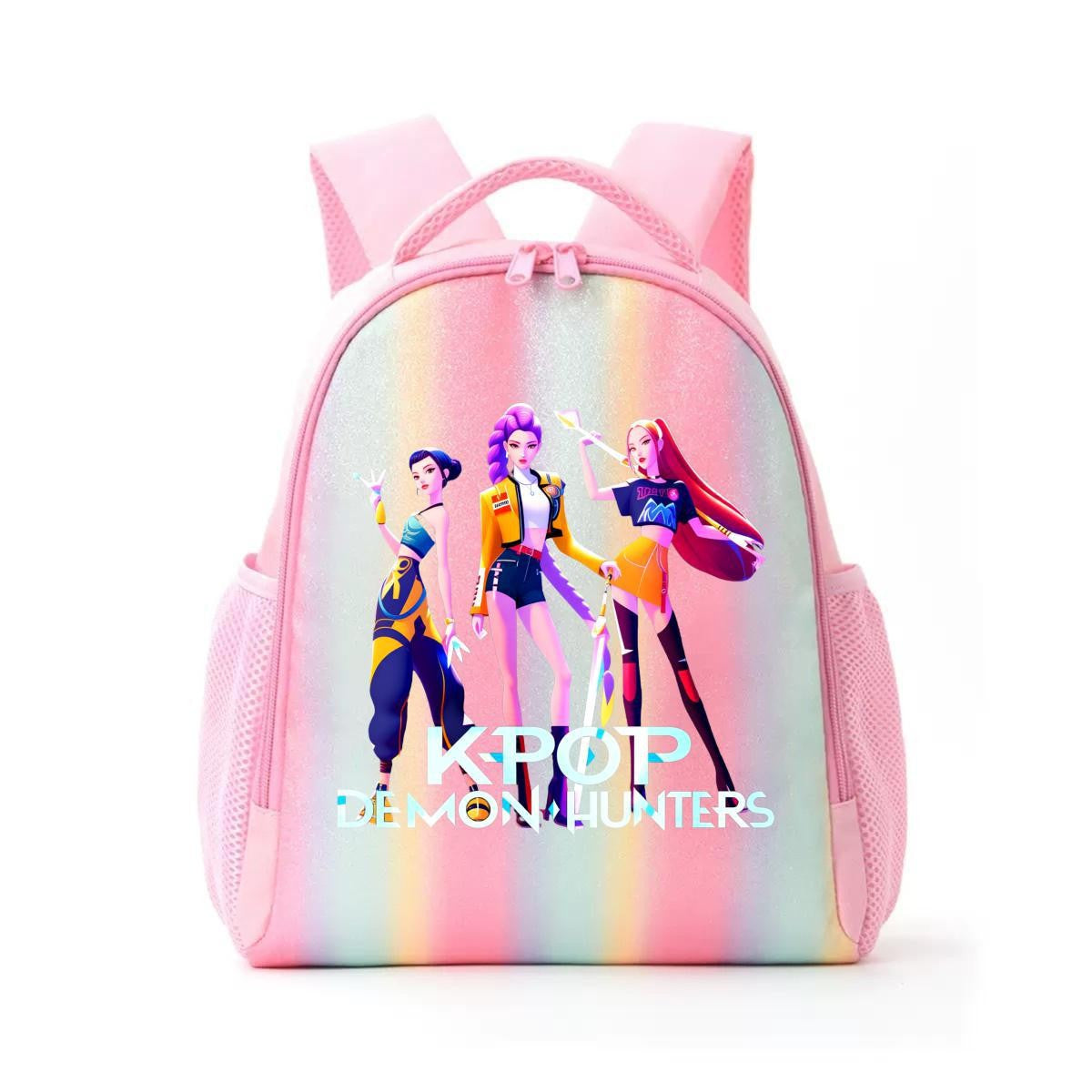 Mochila de Caçadores de Demônios KPop Estampa de Desenho Animado Anime Bolsas de Ombro para Estudantes Organizador de Papelaria Grande Capacidade Presentes de Volta às Aulas