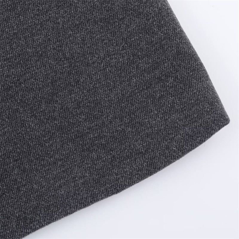 Women's Coat 2025 Autumn and Winter New Style Gray Long-Sleeve Belted Single-Breasted Stand Collar Loose Coat Fashionable