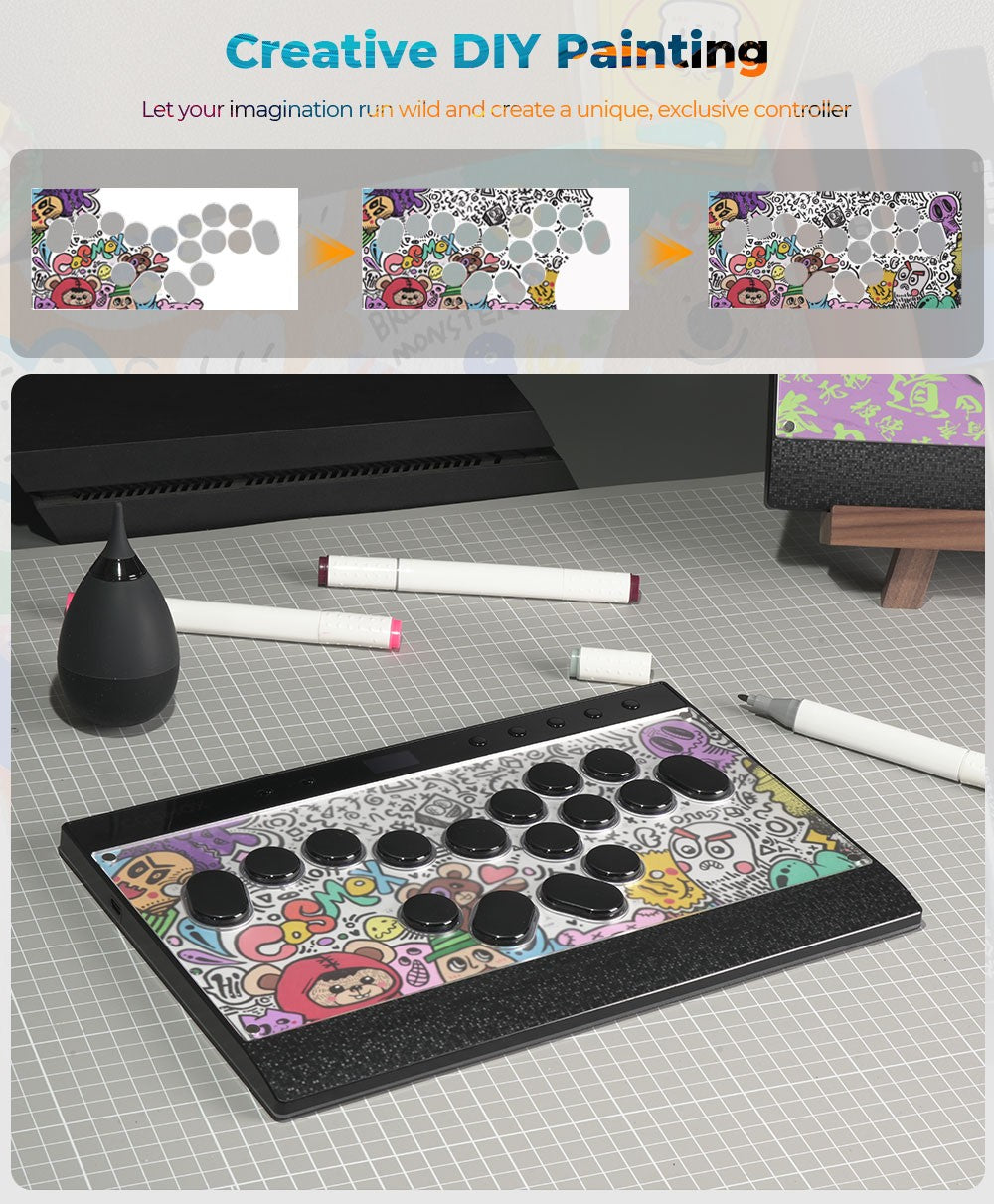 Haute42 Magnetic C16-S Joystick Hitbox Leverless Controller Stickless Arcade Stick Keyboard For PC/PS4/PS5/Switch Fight Sticks