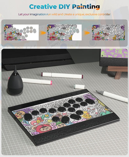 Haute42 Magnetic C16-S Joystick Hitbox Leverless Controller Stickless Arcade Stick Keyboard For PC/PS4/PS5/Switch Fight Sticks