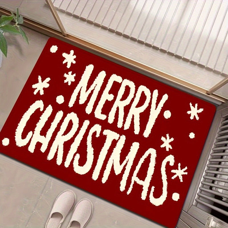 VIKAMA Merry Christmas Welcome Home Rug Suitable for Bedrooms, Hallways and Entrances Soft and Comfortable Doormat Home Decor