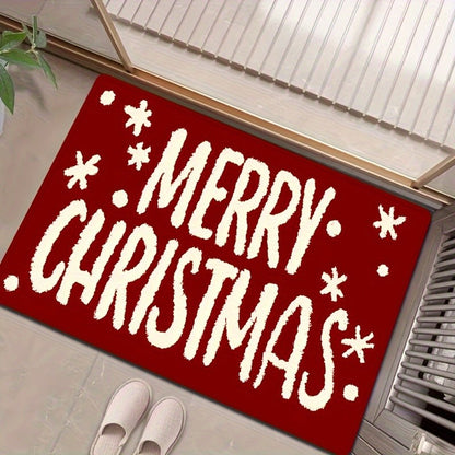 VIKAMA Merry Christmas Welcome Home Rug Suitable for Bedrooms, Hallways and Entrances Soft and Comfortable Doormat Home Decor
