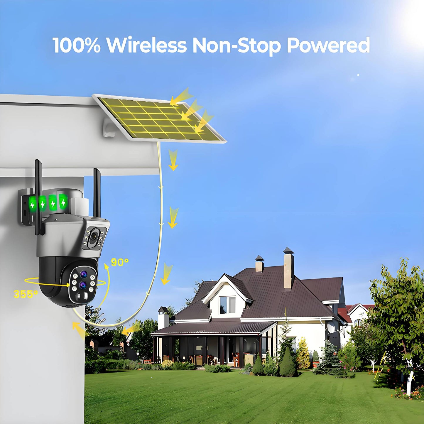 10x Zoom 4G SIM Solar Camera Outdoor 6K 12MP Three Lens HD Night Vision IP Surveillance Camera Security Protection  PTZ CCTV Cam