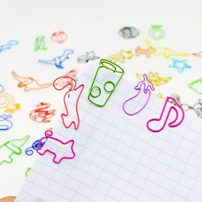 20Pcs Colourful Bookmark Holder Office Supplies Bookmark Holder Colourful Paperclip Cute Cartoon Paperclip Random pattern