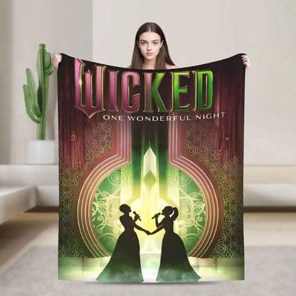 New Wicked Elphaba  Glinda Tonal Soft Warm Blanket Office Plush Bedding Throws Novelty Flannel Bedspread Sofa Bed Cover