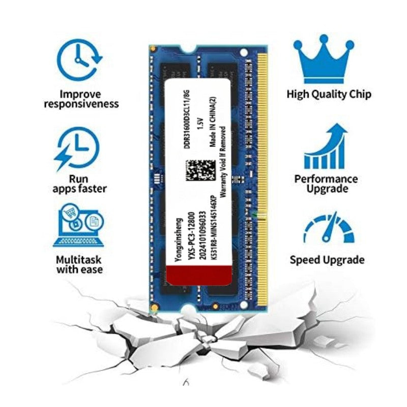 Memória DDR3 2GB 4GB 1066MHZ 1333MHZ RAM PC3-8500S 10600S 1.5V 204 pinos Memória RAM para Notebook Laptop PC3-12800S DDR3 8GB 1600MHZ RAM