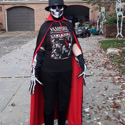 90Cm/120Cm/140Cm/150Cm Halloween Costumes for Men and Women, Role-Playing Apparel, Adult Stand-Collar Cape, Black and Red Reversible Long Robe, Unisex Adult Style, Reversible Stand-Collar Long Robe Cape
