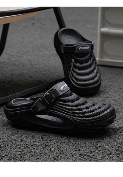 Summer New Trendy Soft Top Casual Men's Cool Slippers Versatile Fashion Two Wear Baotou Shoes