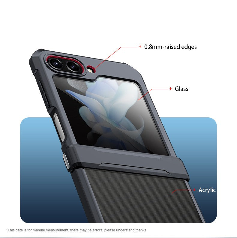 Xundd para Samsung Galaxy Z Flip 7 5 Z Flip 6 7 Capa 5G Airbag à prova de choque Acrílico+TPU+Capa Traseira de Vidro para Flip5 z?? 5 7 ???