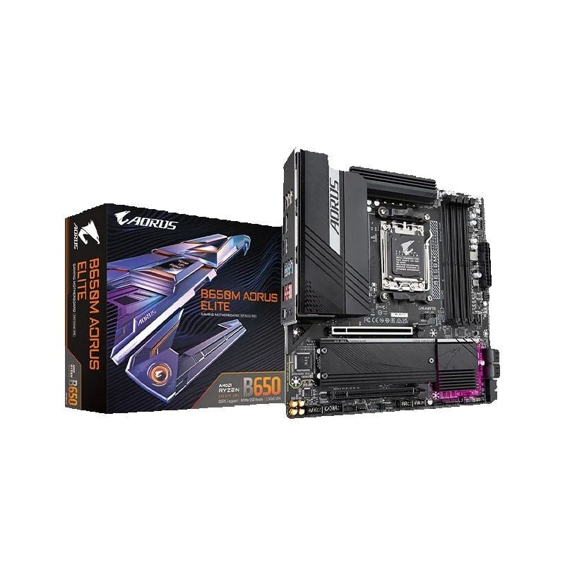 Placa-mãe GIGABYTE B650M AORUS ELITE Micro-ATX AMD B650 DDR5 M.2 192G para processadores AMD Ryzen séries 7000/8000/9000 Socket AM5