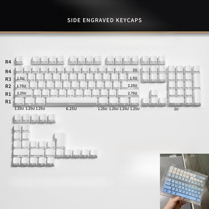 Novas Teclas 133 Gradiente Verde Shine Through Keycaps Impressão Lateral PBT Keycap Perfil Cherry Double Shot para Teclados Mecânicos