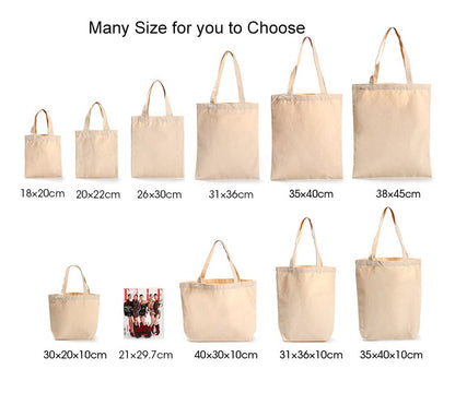 Wholesale Custom 50pcs/Lot Reusable Cotton Grocery Shopping Bags Printed logo High capacity Canvas Tote Bag